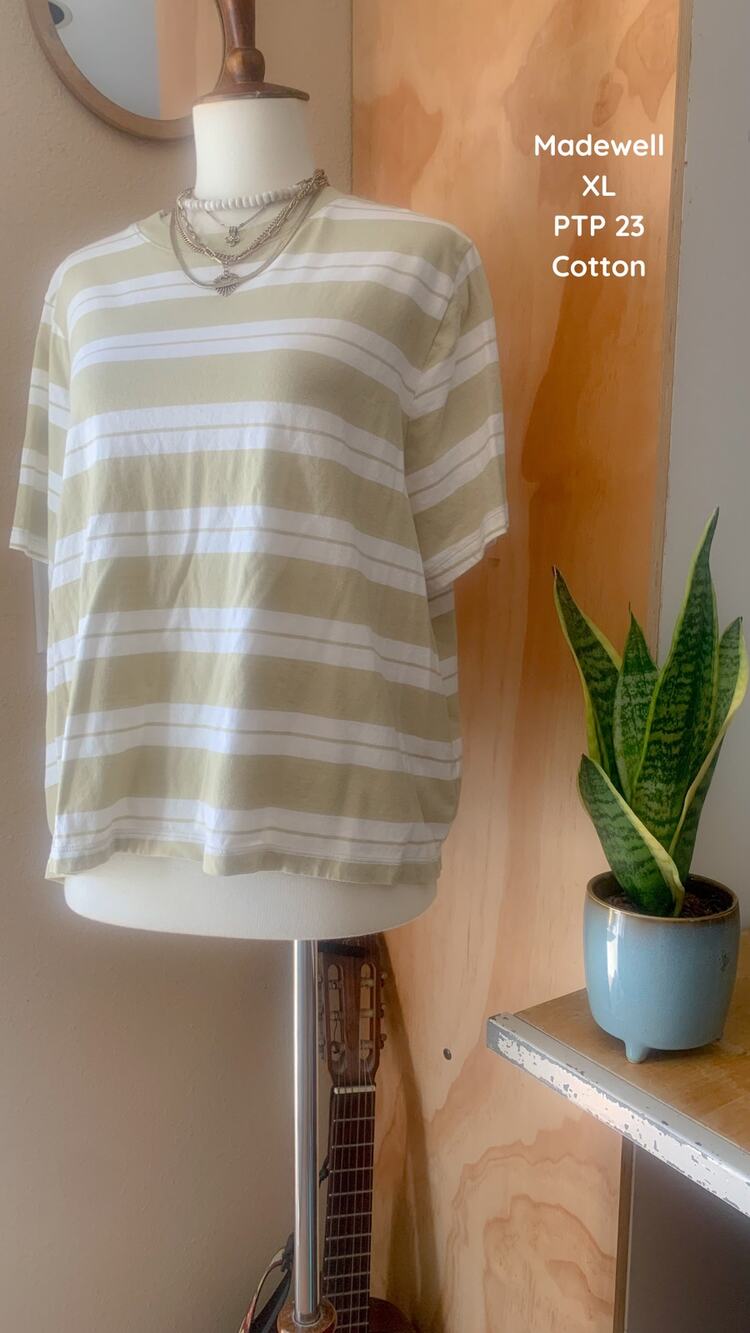 Madewell Striped Beige Tee XL